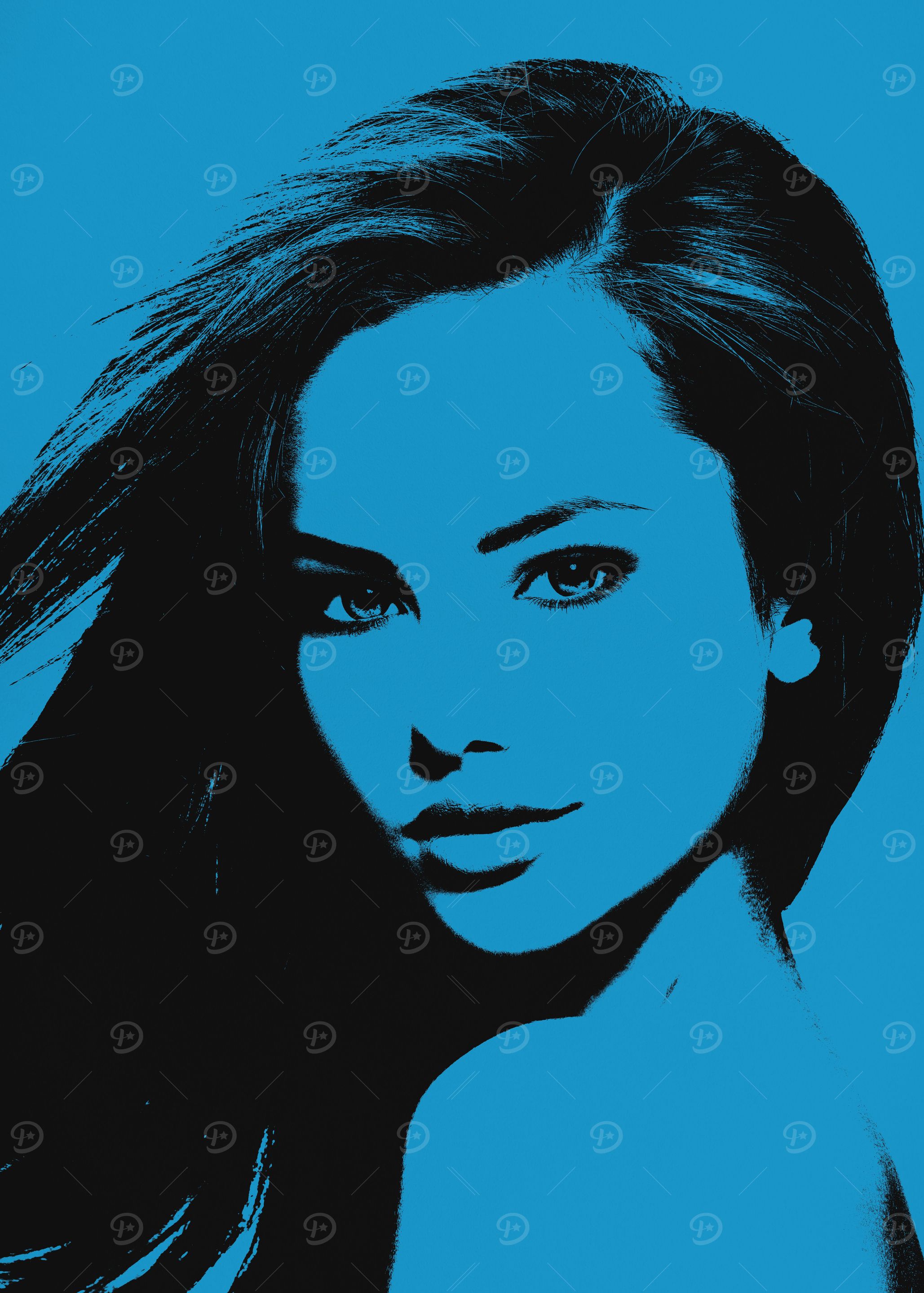 Woman Pop Art Blue