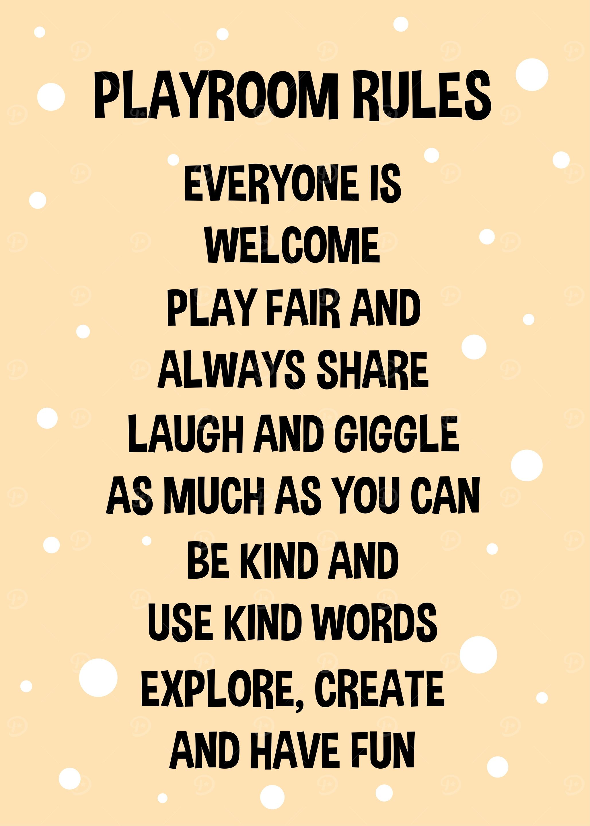 playroom rules