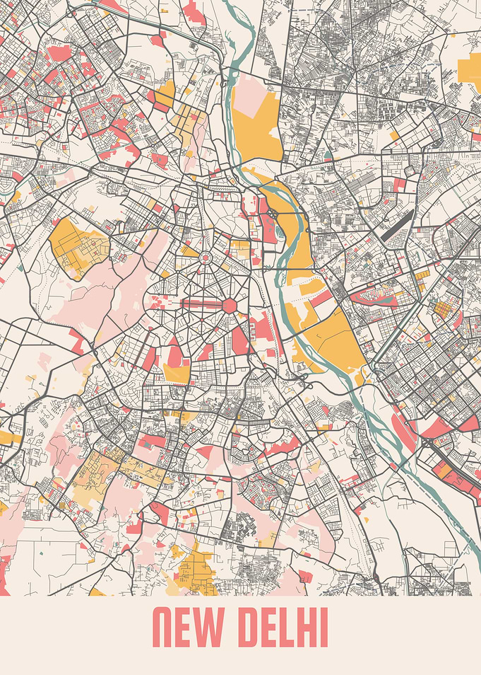 New Delhi Chalk Map