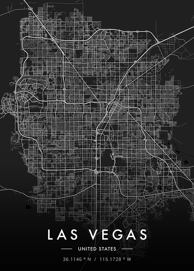 Las Vegas City Map Dark