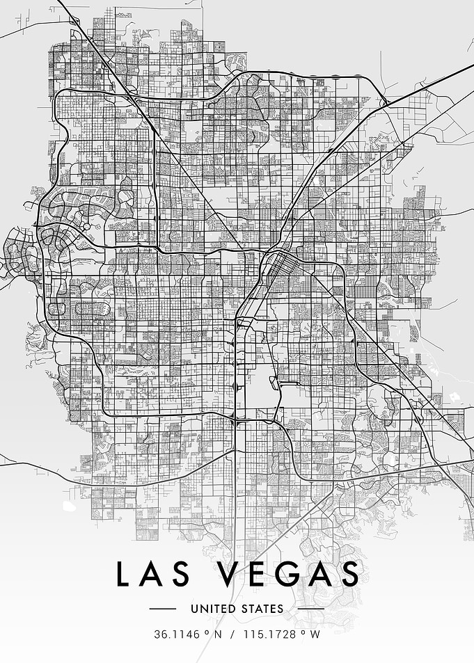 Las Vegas City Map White