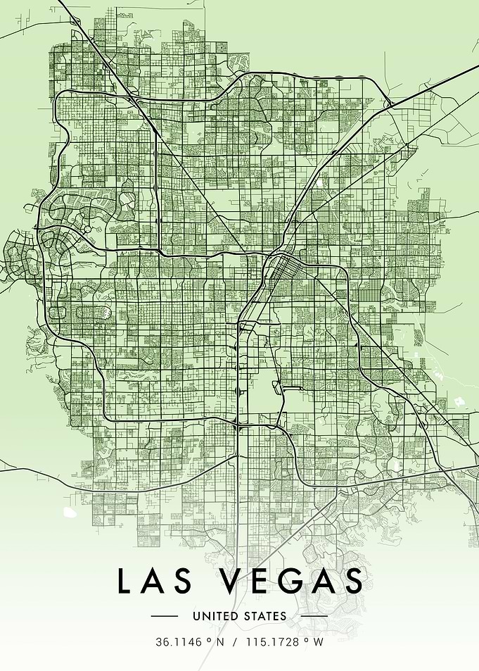 Las Vegas City Map Green