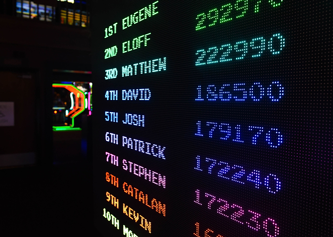 Arcade high score table