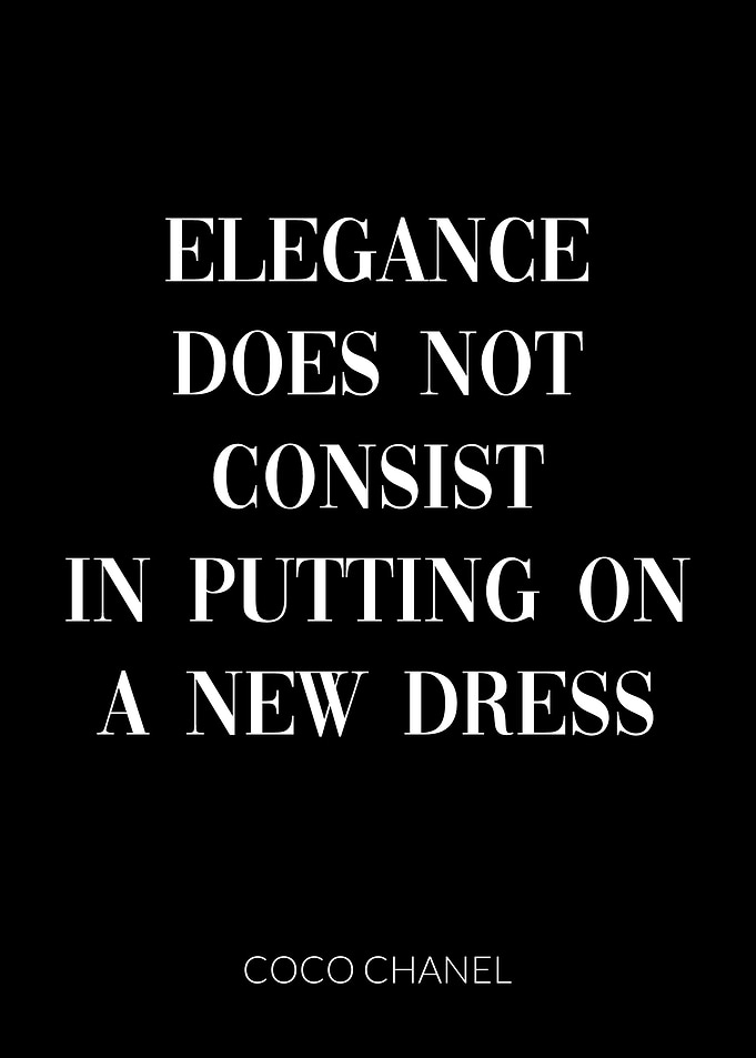 Coco Chanel Quote Elegance