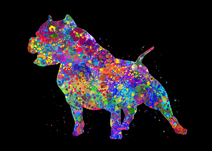 Pitbull Dog watercolor