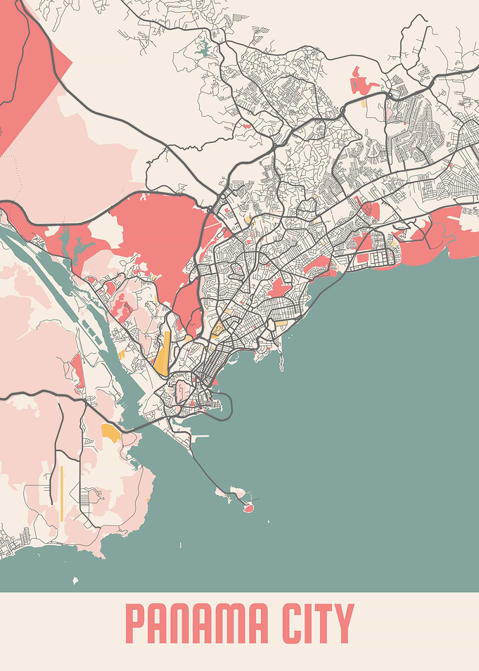 Panama City Chalk Map