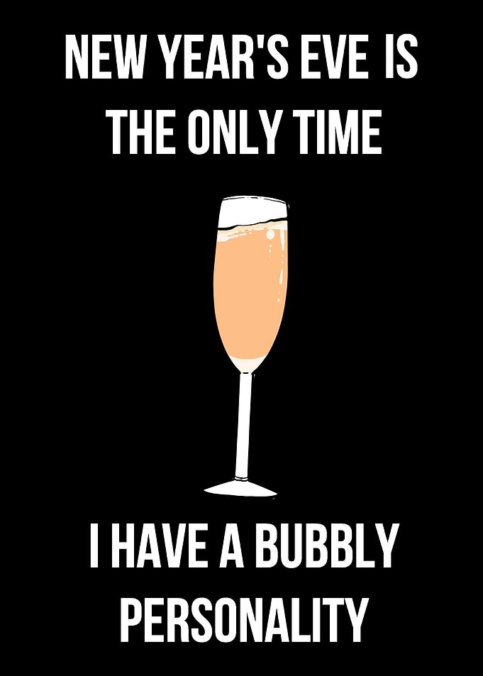 Champagne Pun Bubbly and M