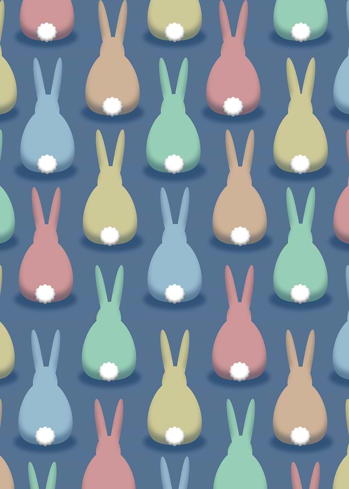 Colorful easter bunnies