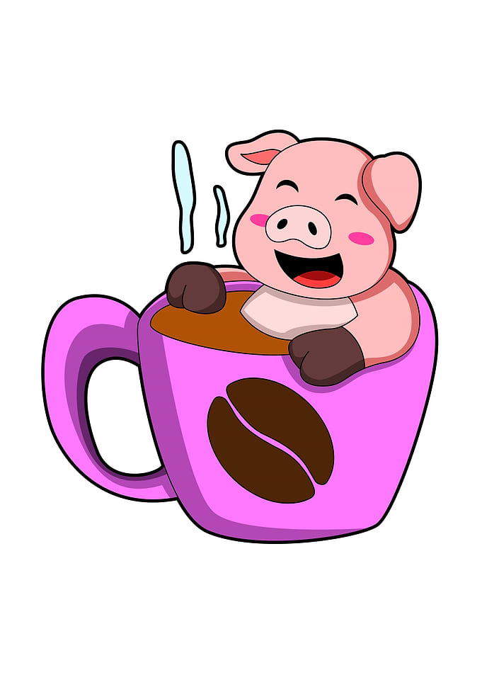 Pig Cup of Coffee