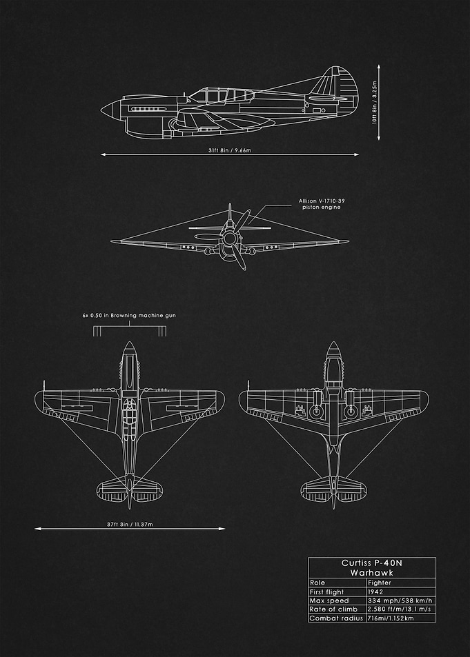 P40 Warhawk Blueprint