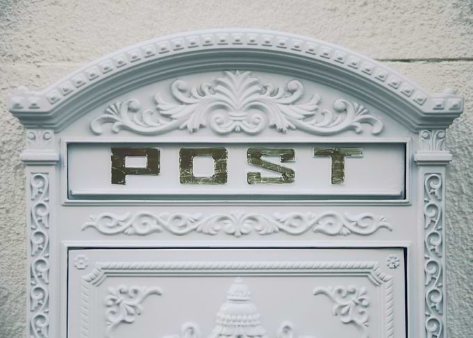 Post box letters white ele