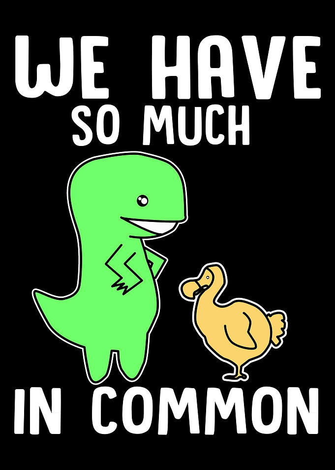 Dinosaur And Dodo Bird