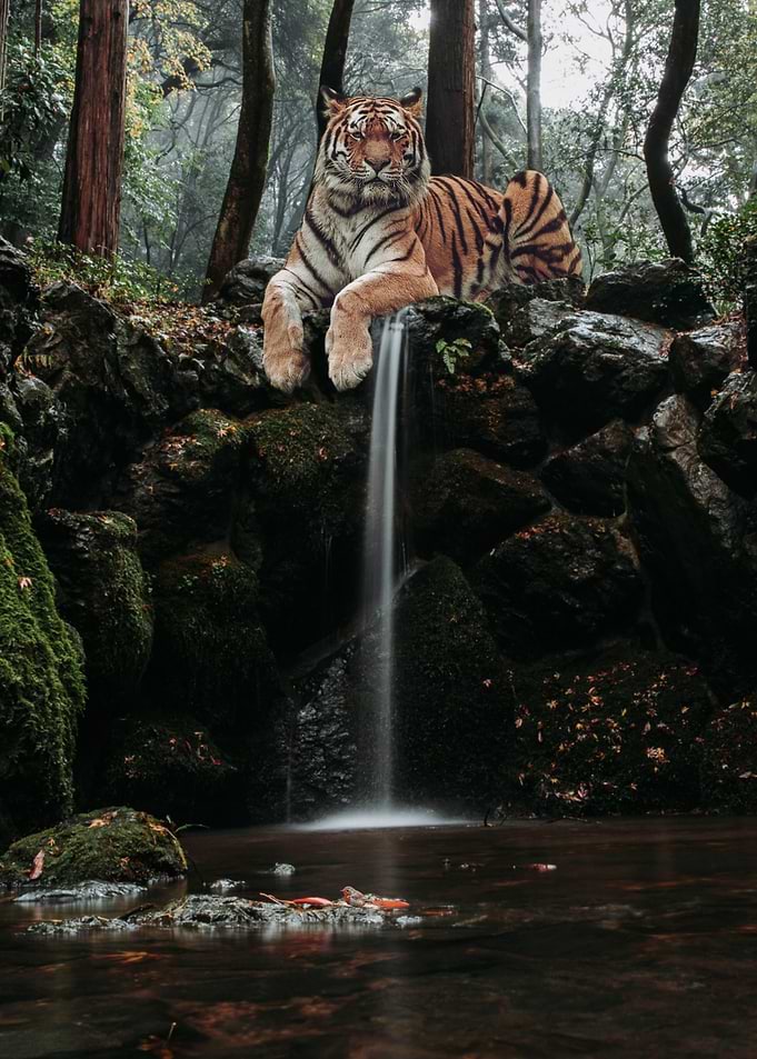 Tiger Waterfall and Robin