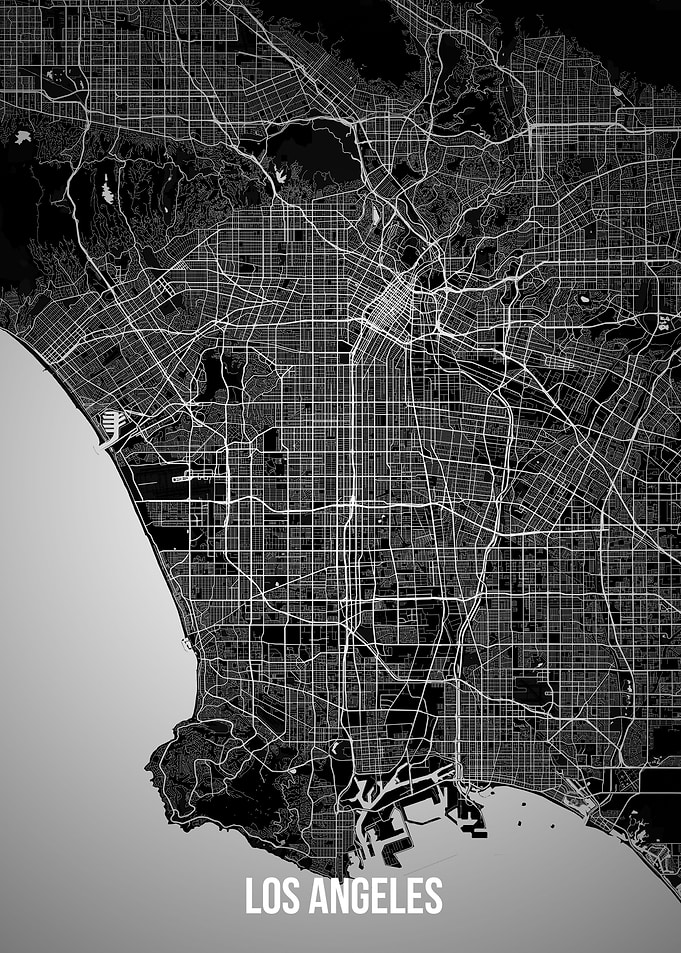 Los Angeles dark map