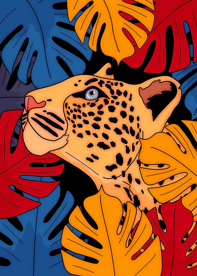 The leopard and the leaves