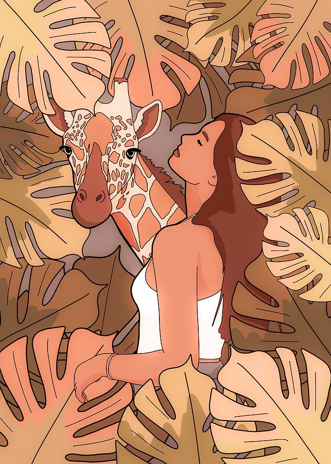 The girl and the giraffe