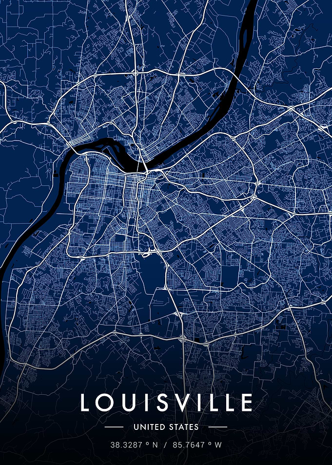 Louisville City Map Blue