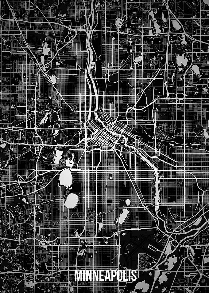 Minneapolis dark map