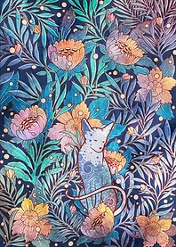 Sphynx and willow bloom