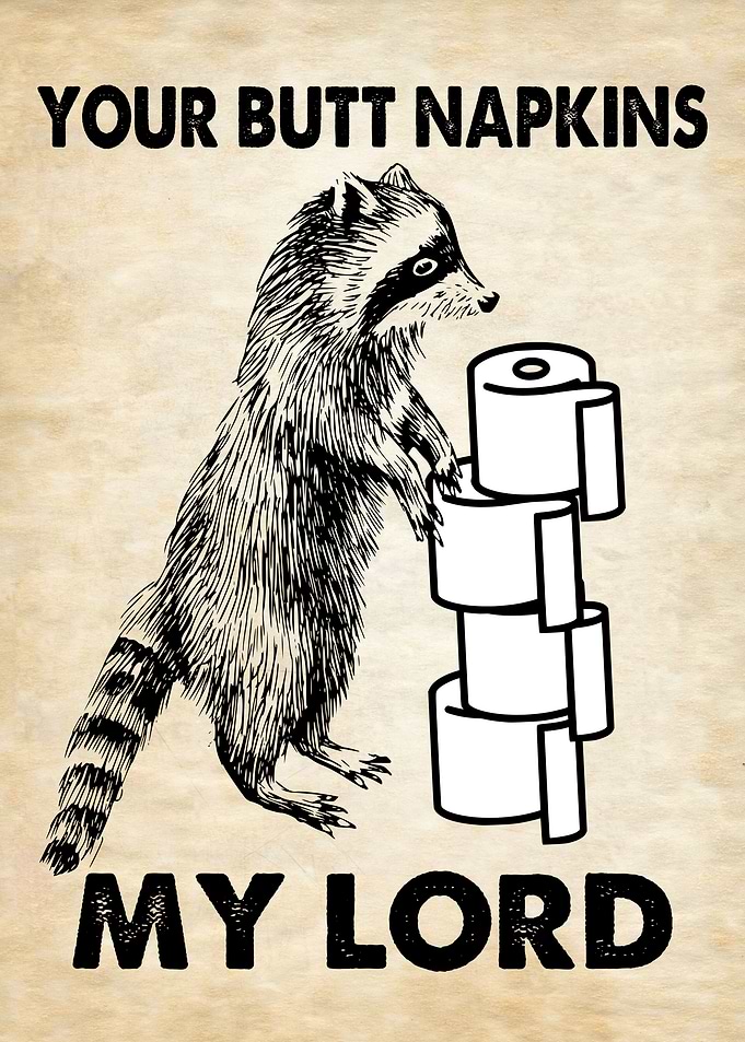 BUTT NAPKINS RACCOON2 OFF