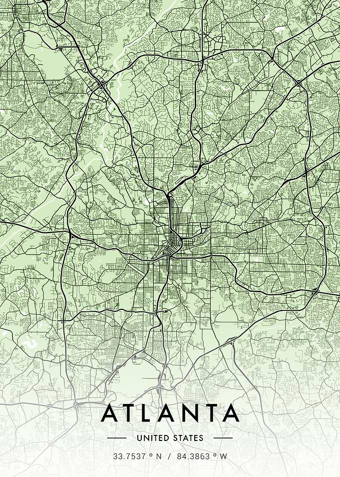 Atlanta City Maps Green