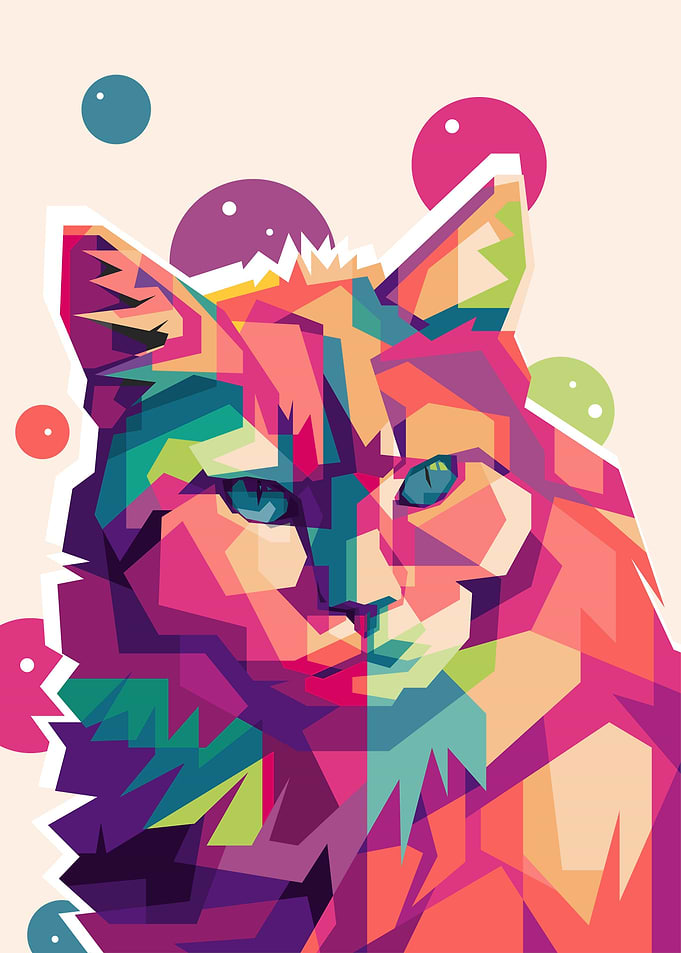 Cat Bubble Popart
