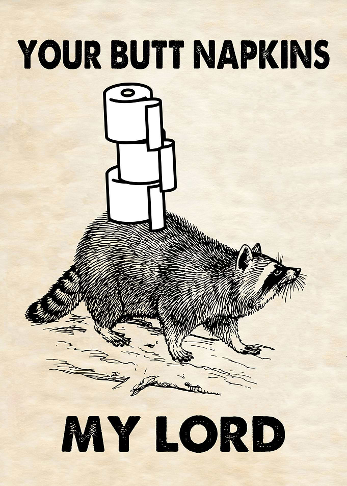 BUTT NAPKINS RACCOON4 OFF