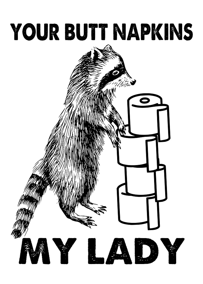 BUTT NAPKINS RACCOON2 OFF