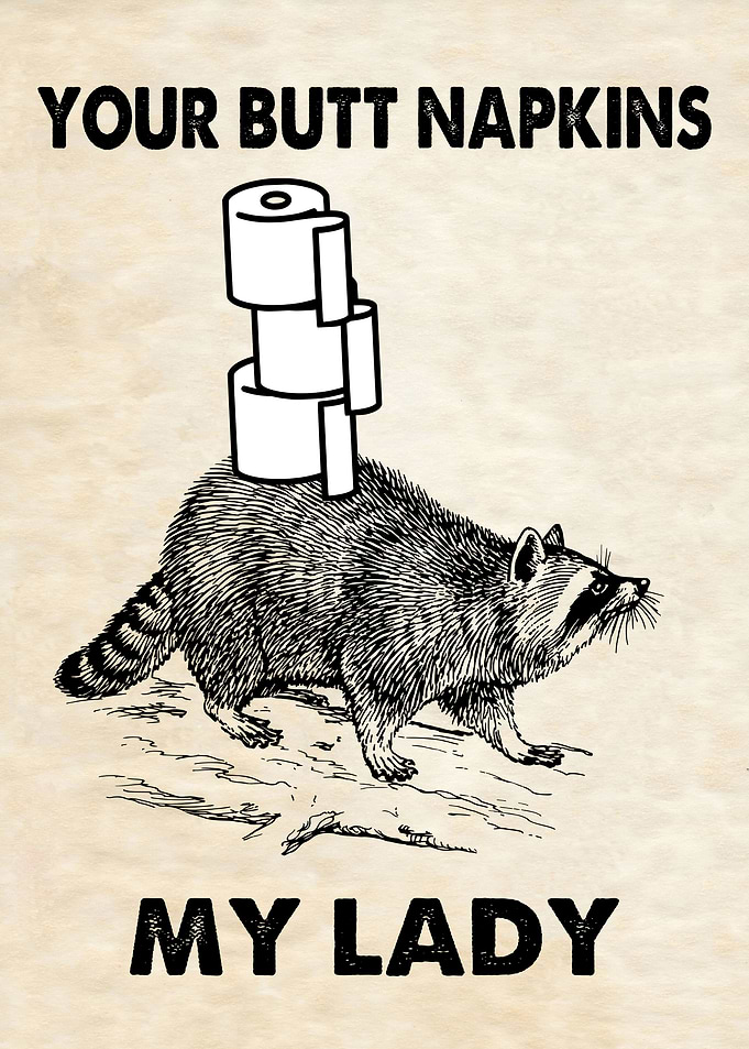 BUTT NAPKINS RACCOON3 OFF