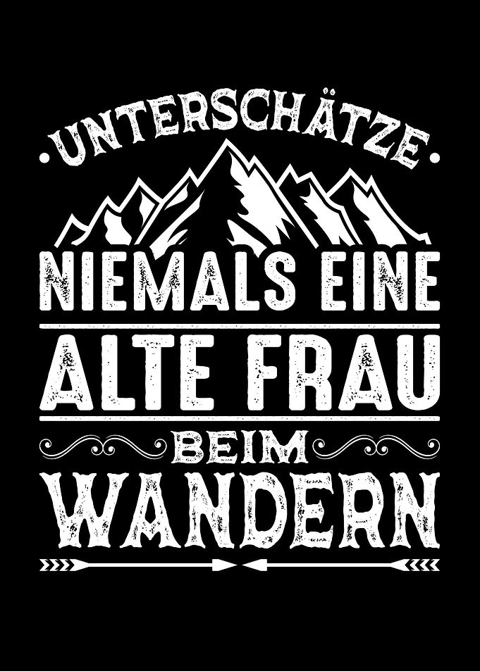 Alte Frau Wandern Berge