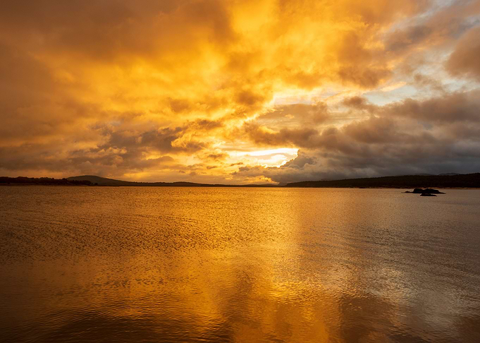 lake reservoir sunrise