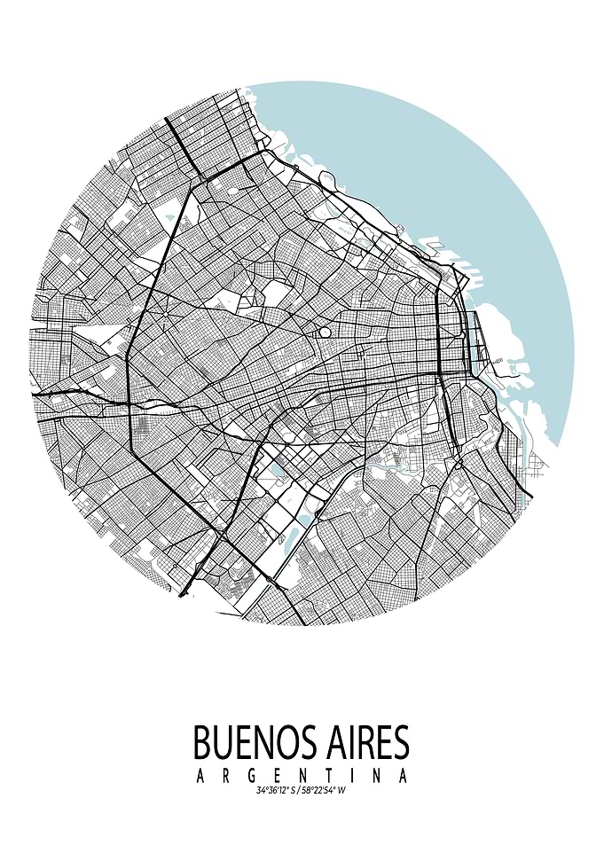 Buenos Aires Map Circle