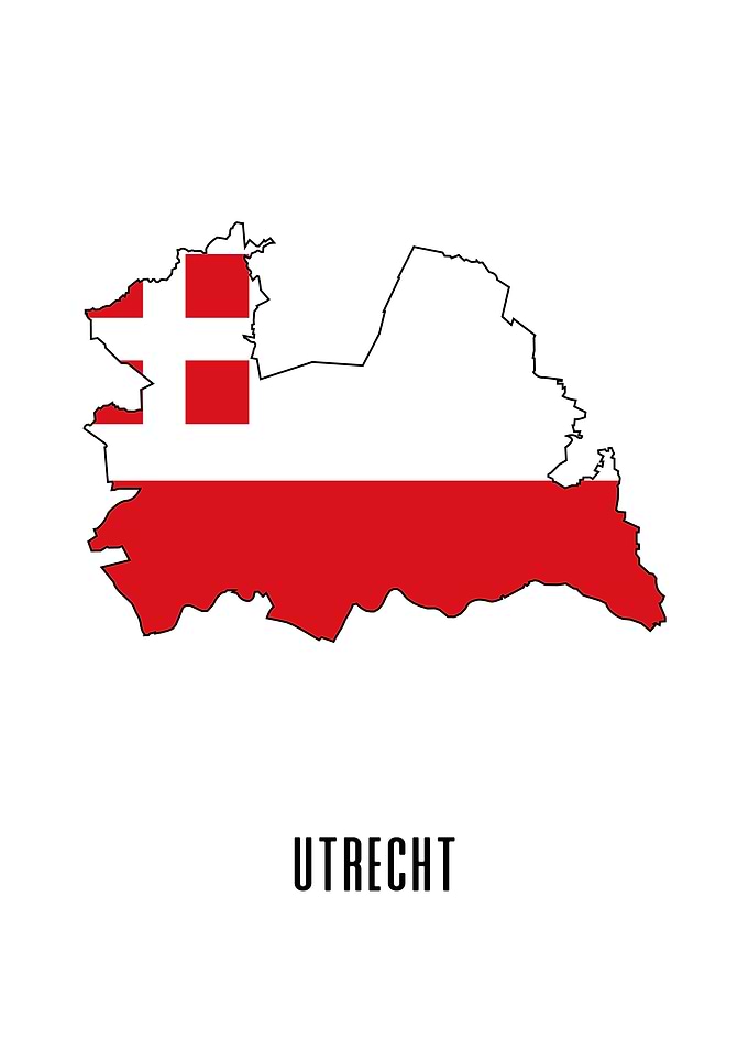 Utrecht Map With Flag