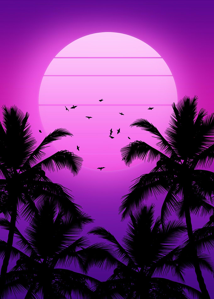 synthwave palm