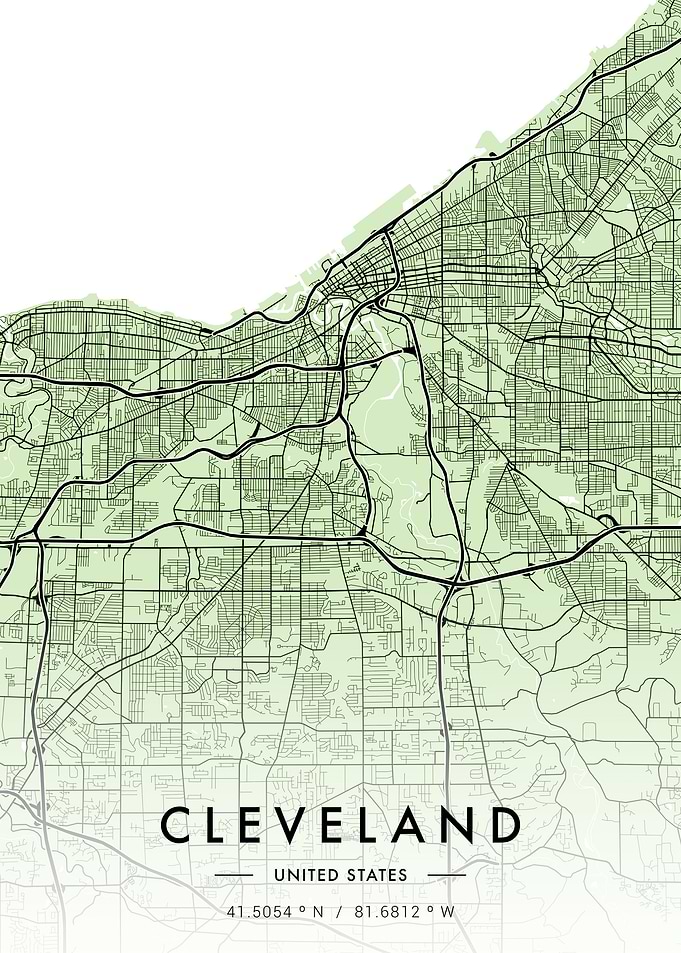 Cleveland City Map Green