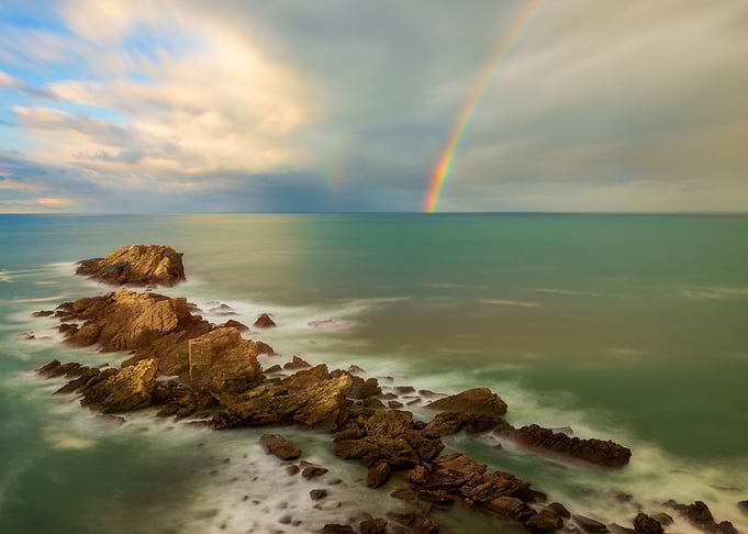 The rainbow on the coast