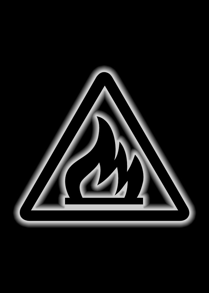 fire danger symbol glow