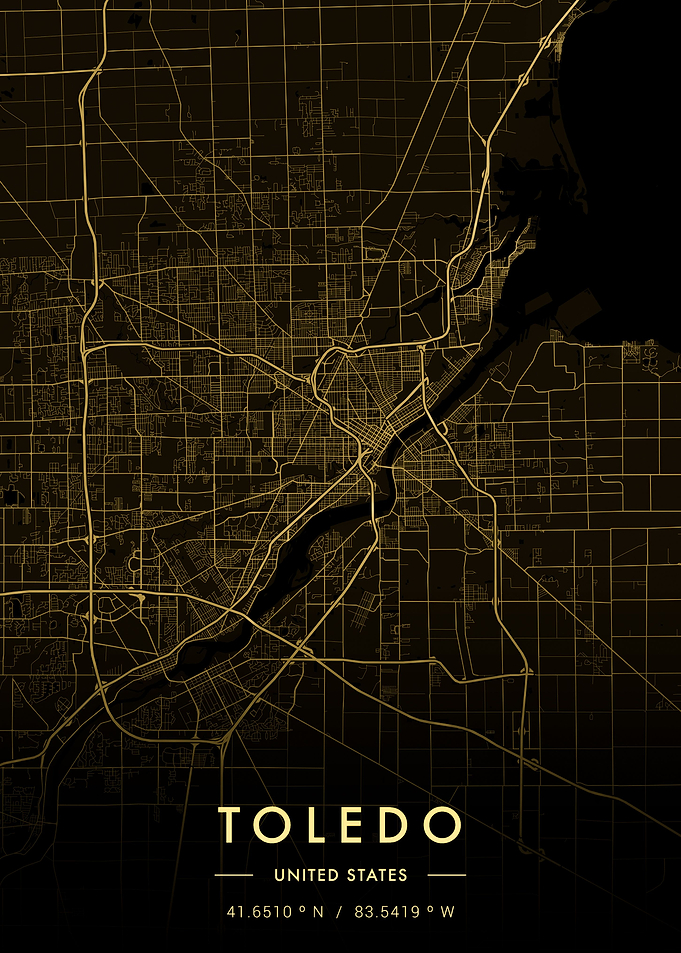 Toledo City Map Gold
