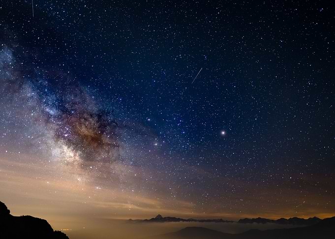 Milky Way galaxy and stars