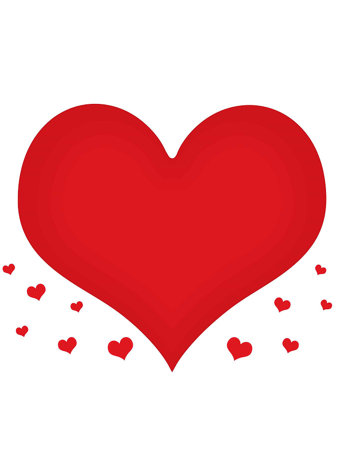 Floating love hearts