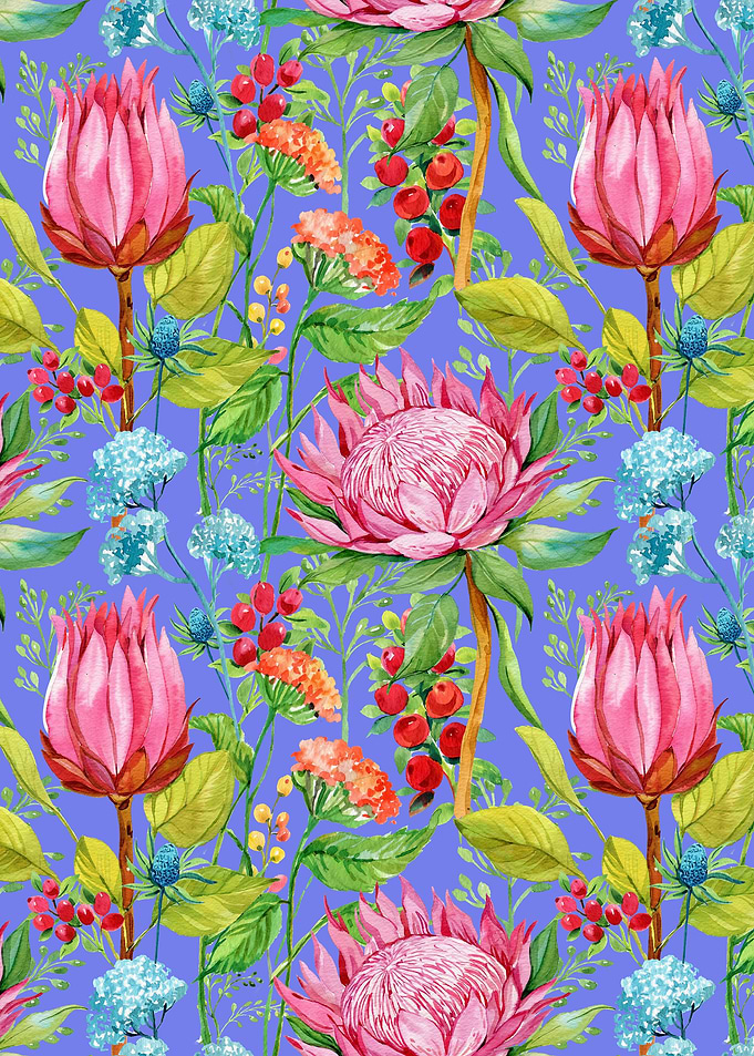 Hummingbird Floral Patt 08