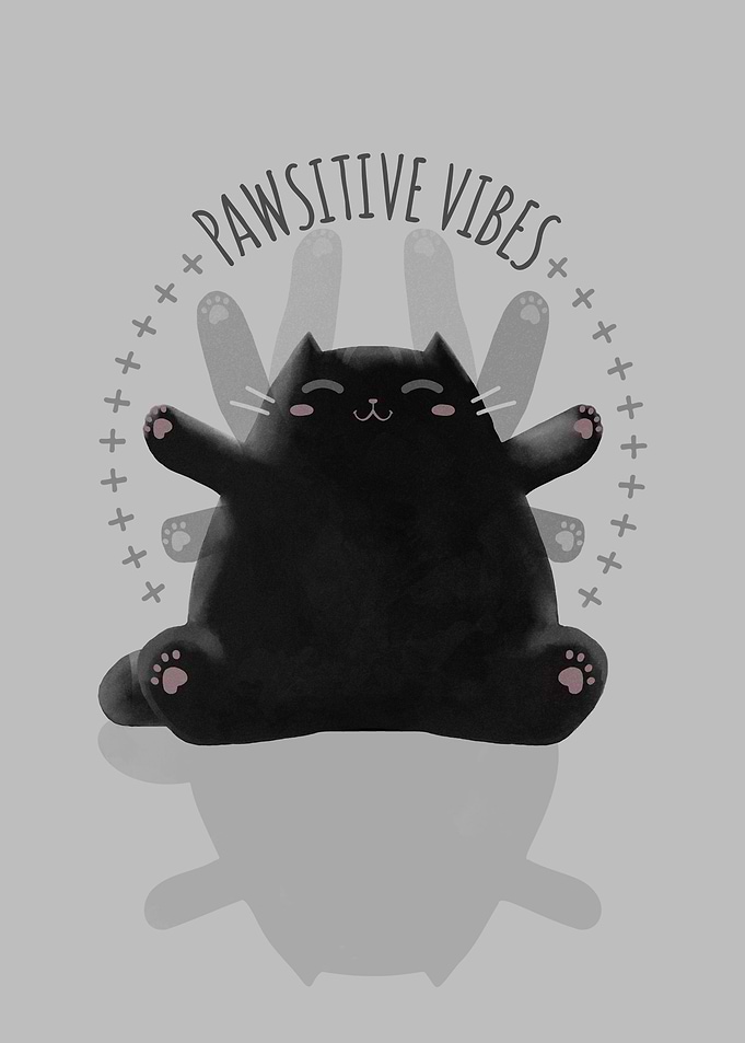 Pawsitive Vibes Black