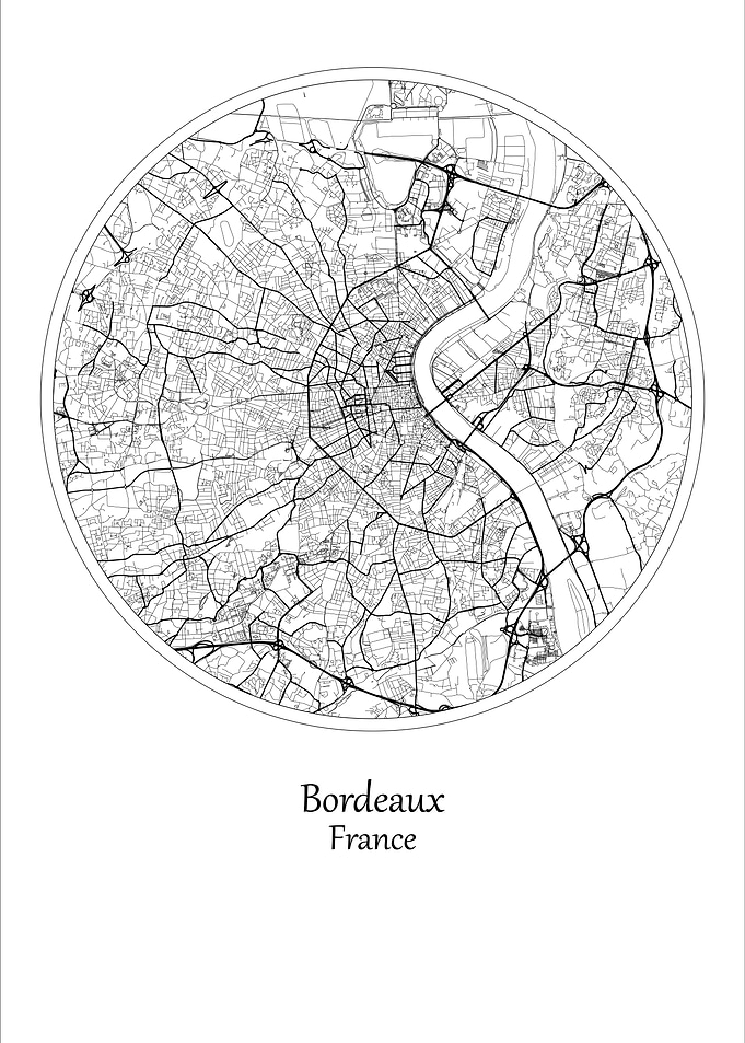 Bordeaux City Map France