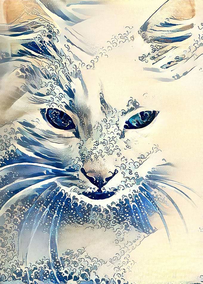 The Great Wave Cat