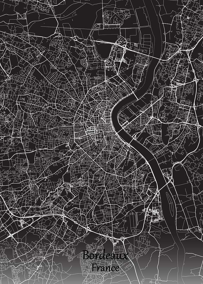 Bordeaux City Map France