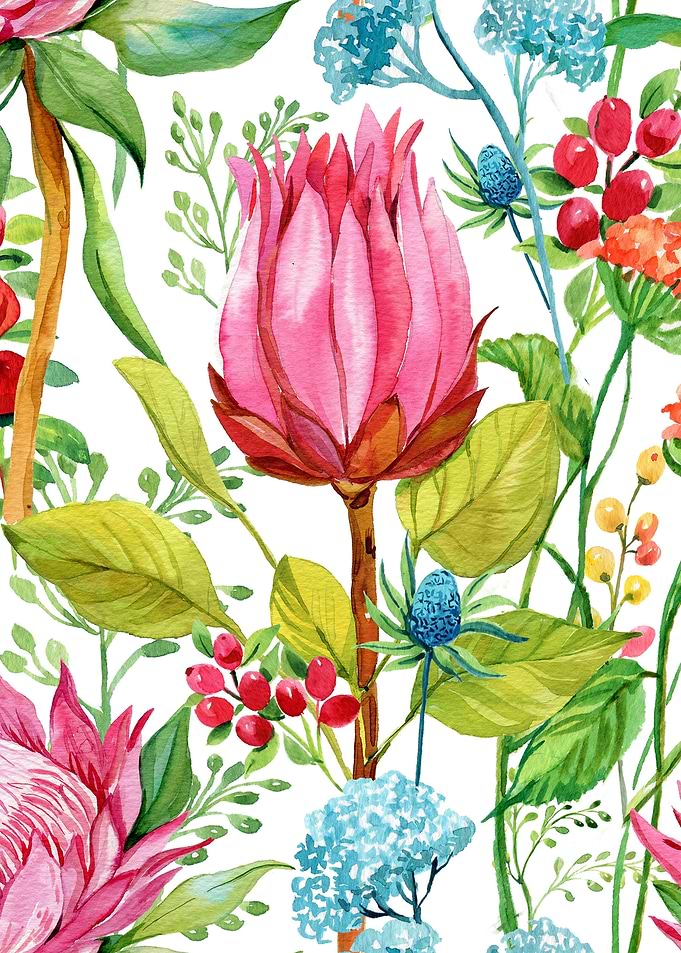 Hummingbird Floral Patt 07