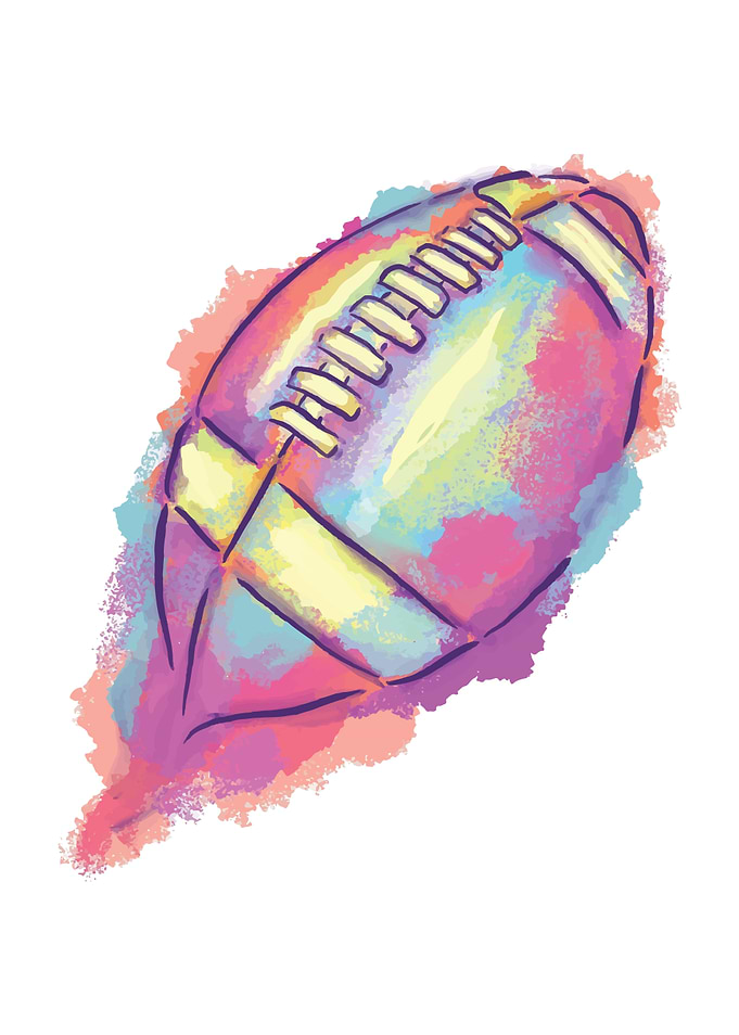 WATERCOLOR FOOTBALL