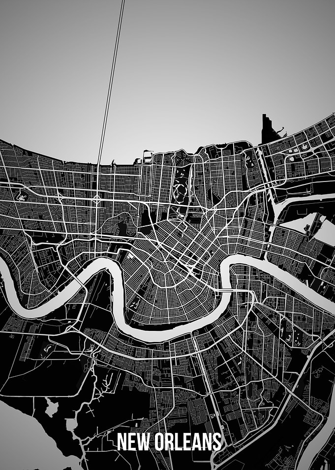 New Orleans dark map