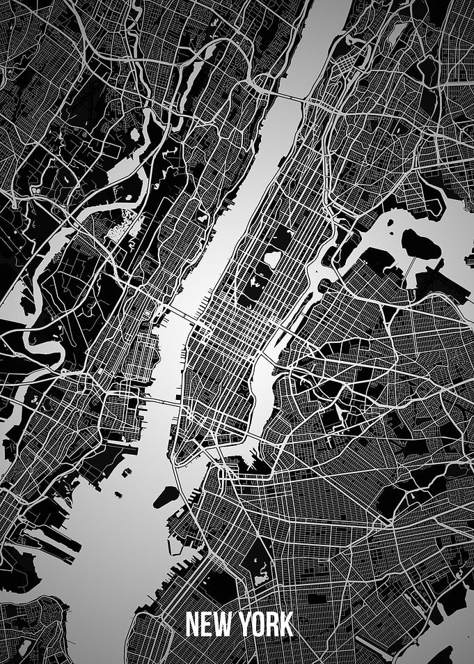 New York dark map