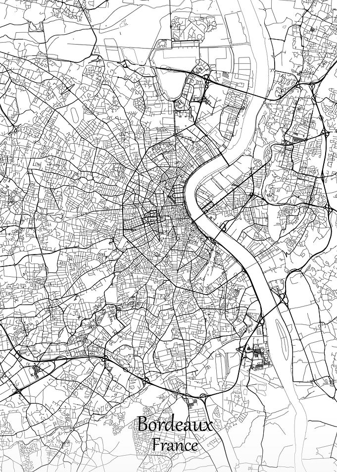 Bordeaux City Map France